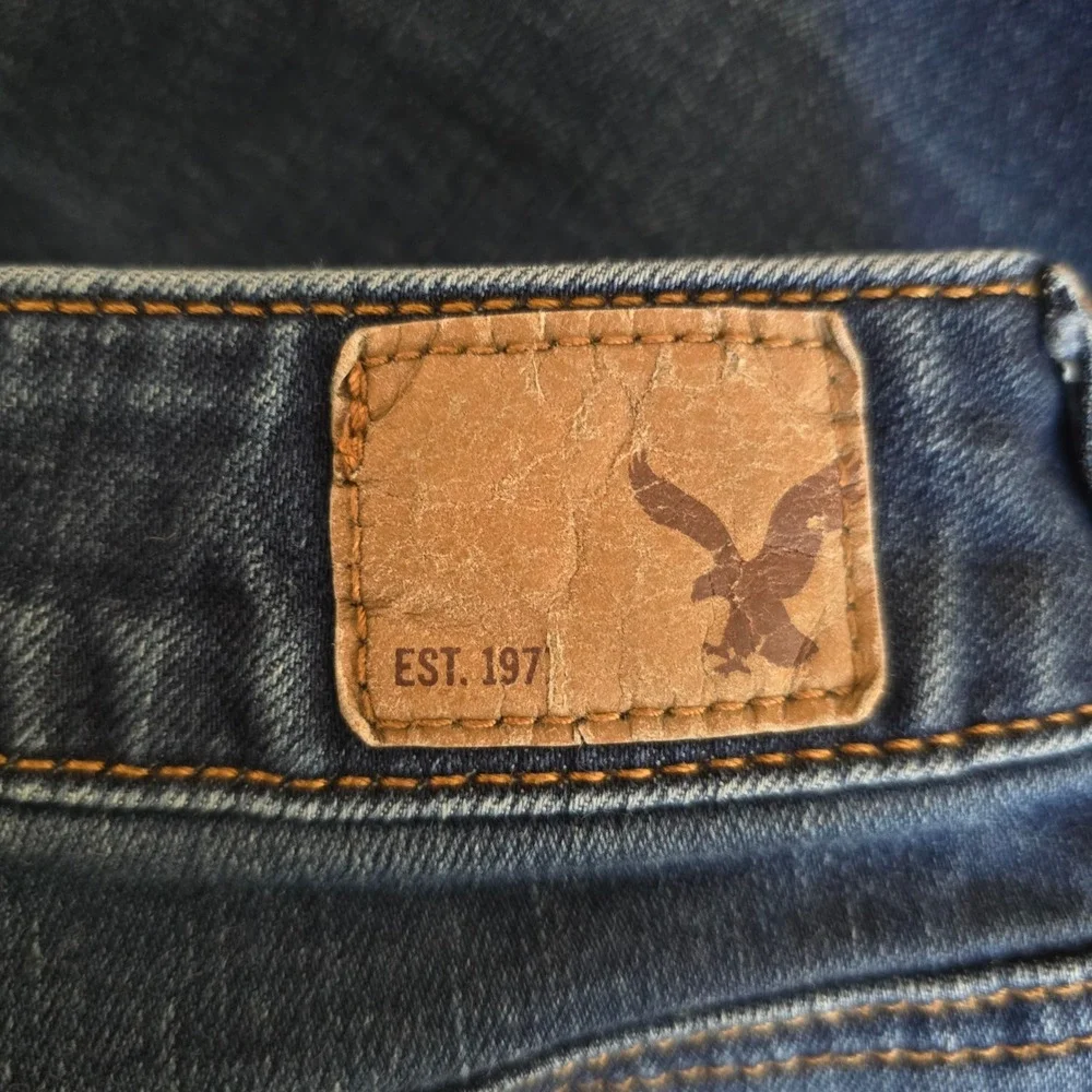 American Eagle Womens Jeans 12 Jegging 9" Dark Wash Skinny - Picture 5 of 5